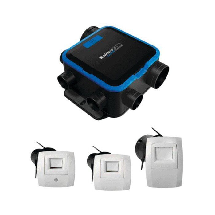 Kit VMC simple flux Hygroréglable - ALDES -  EasyHOME HYGRO COMPACT Premium MW - + Bouches BAHIA® CURVE ELEC - 11033051